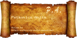 Petkovics Anita névjegykártya
